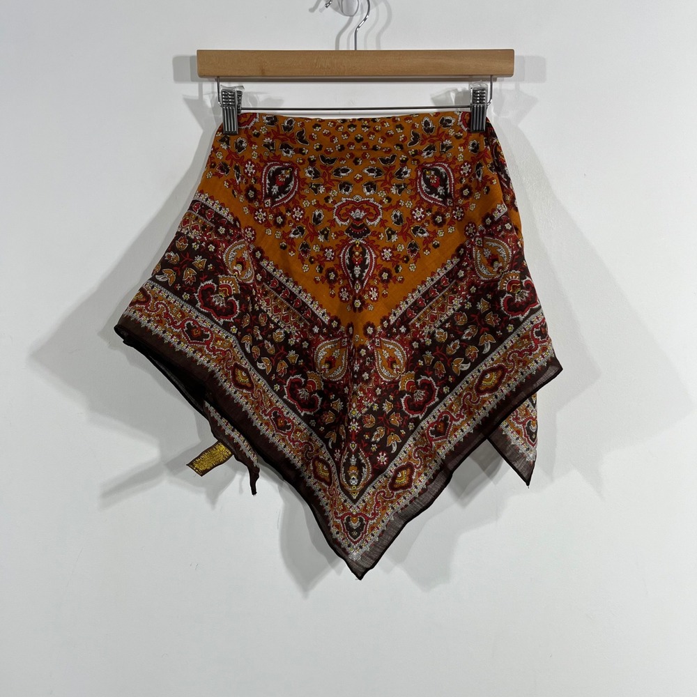 Womens VTG Whimsigoth Fairy Grunge Boho Wool Paisley Scarf OS Old Money Artsy